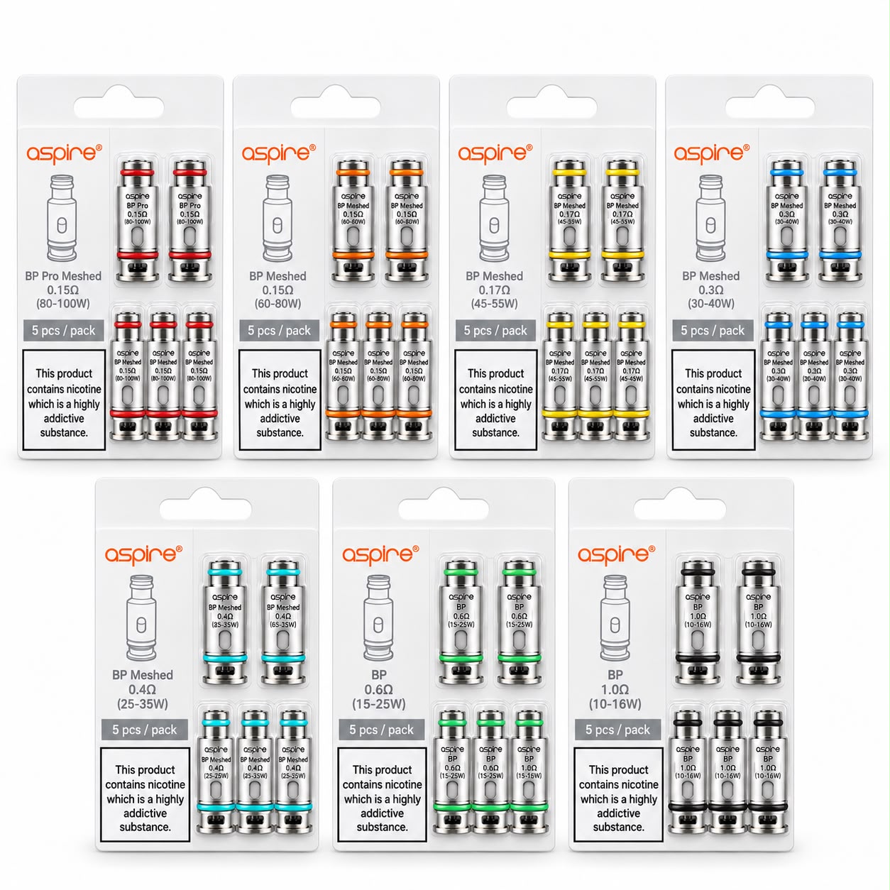 Aspire BP Replacement Vape Coils | Mesh Coil Pack