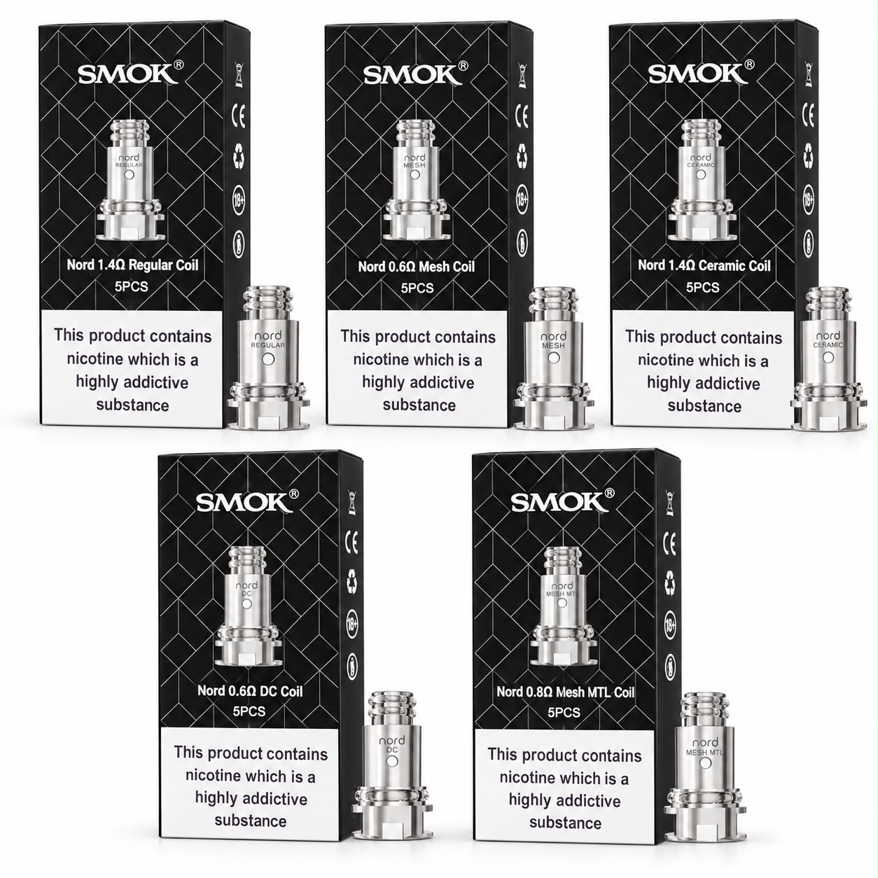 SMOK Nord Replacement Vape Coils | Mesh & Regular Coil Pack