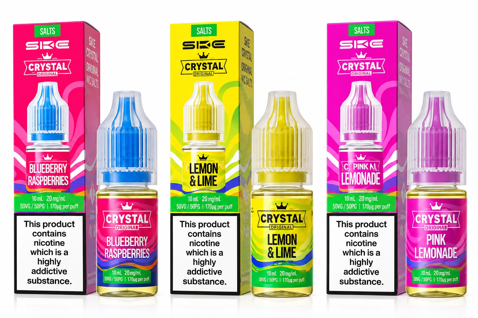 SKE Crystal Original Nic Salts 10ml | 10mg & 20mg E-Liquid UK