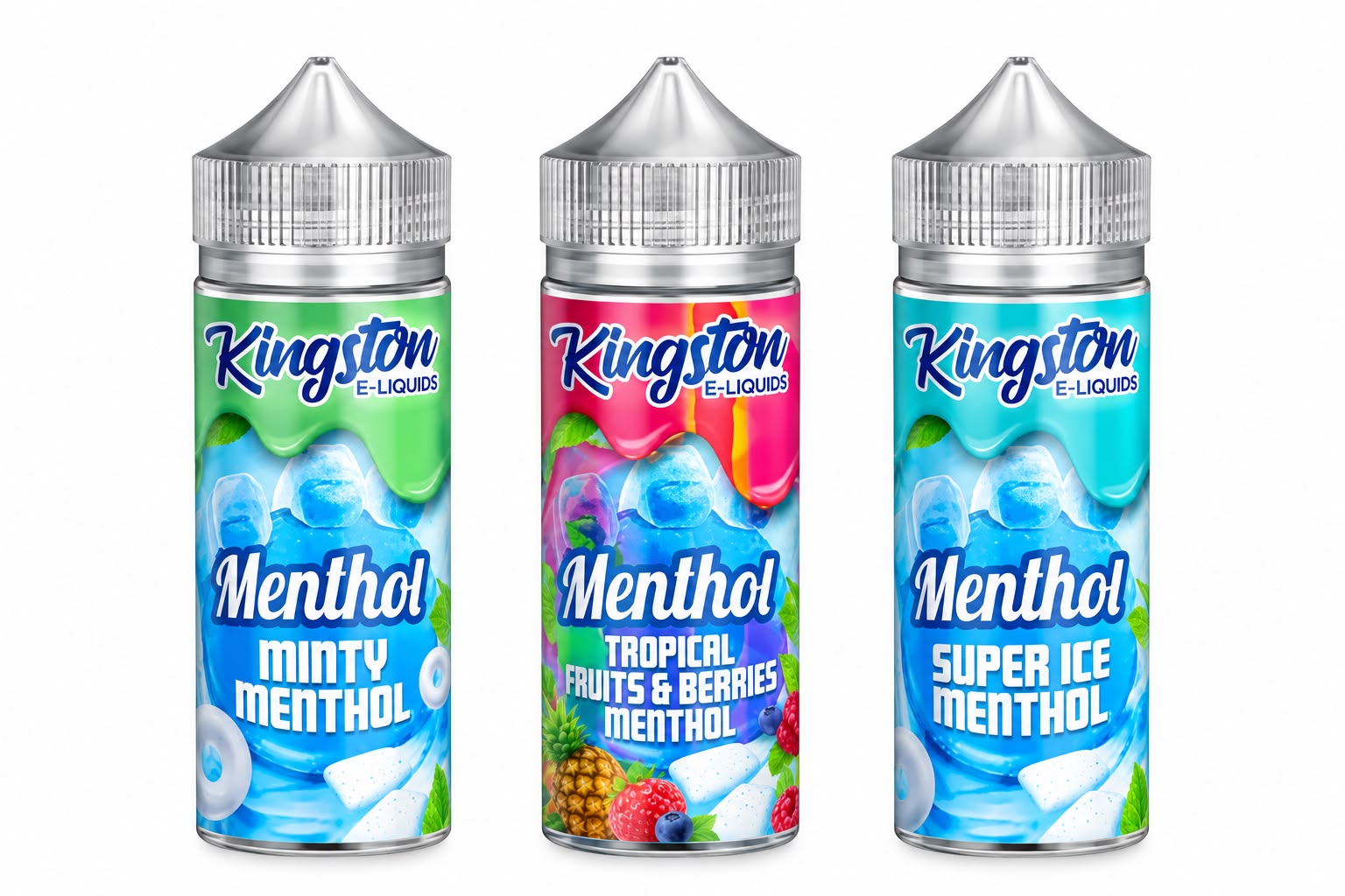 Kingston Menthol 100ml Shortfill E-Liquid | 0mg | 70VG/30PG | Free Nic Shot