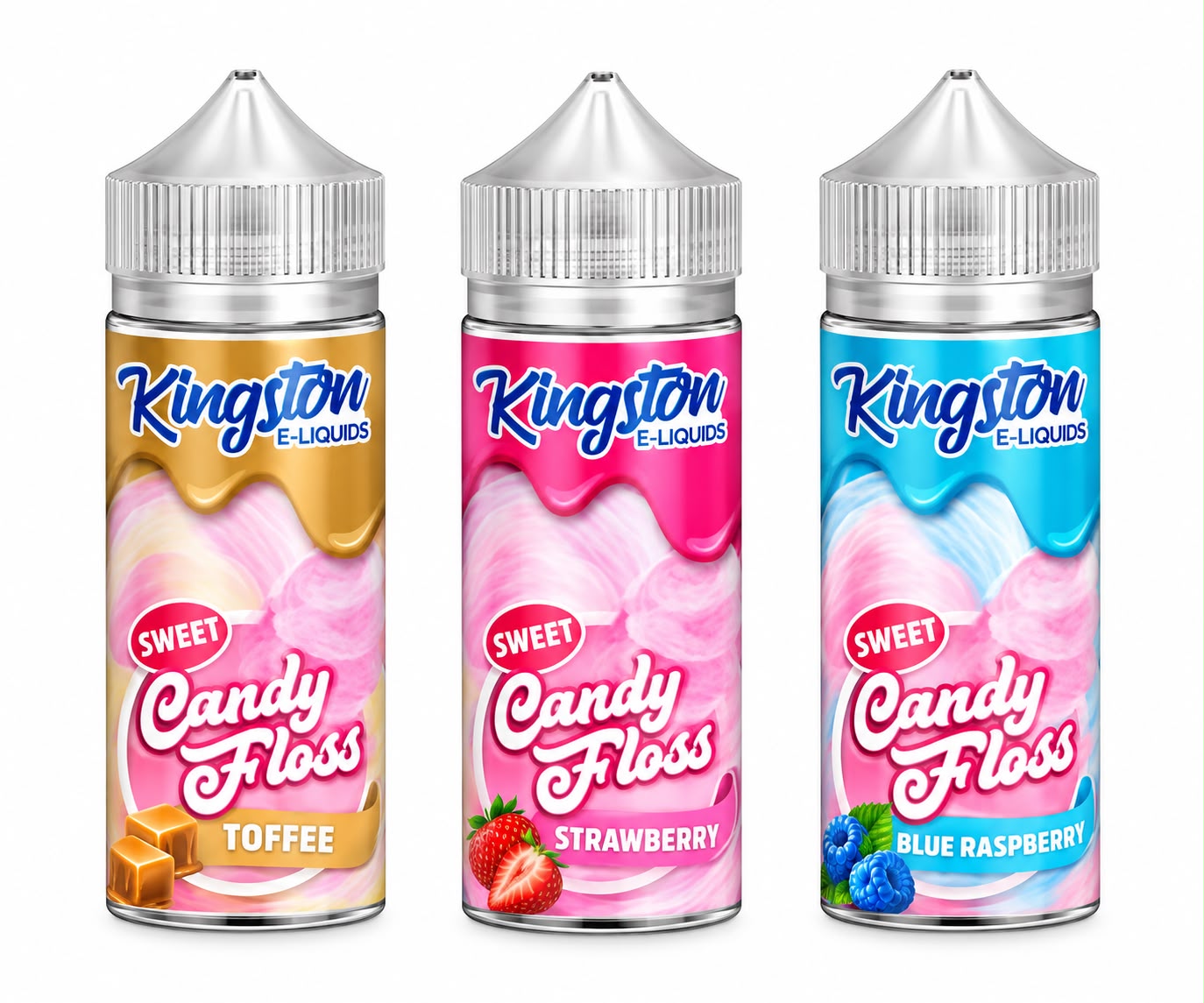 Kingston Candy Floss 100ml Shortfill E-Liquid | 0mg | 70VG/30PG | Free Nic Shot